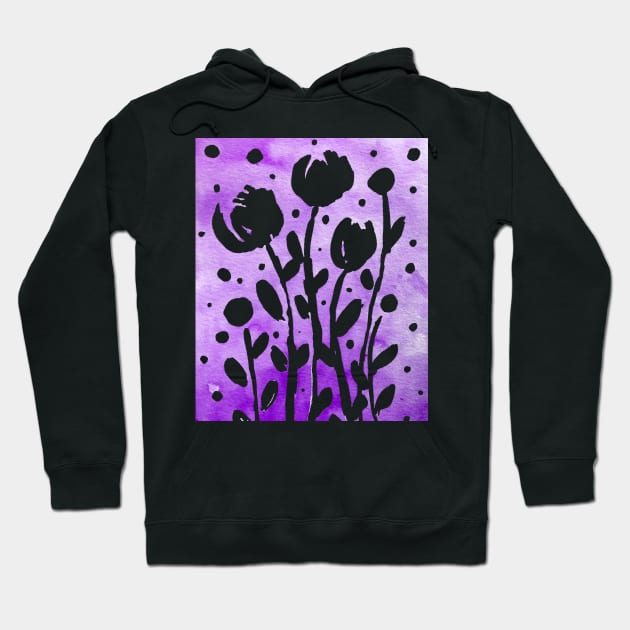 Whimsical watercolor flowers – purple Hoodie by wackapacka